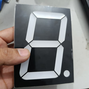 FJS40101DH 122mm X 90mm X 15mm 7 Segment Super Bright LED Screen Display - a large white digit eight and a decimal point on a black background.
