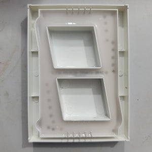 FJS40101DH 122mm X 90mm X 15mm 7 Segment Super Bright LED Screen Display - a large white rectangular 7-segment display module with top and bottom pins.