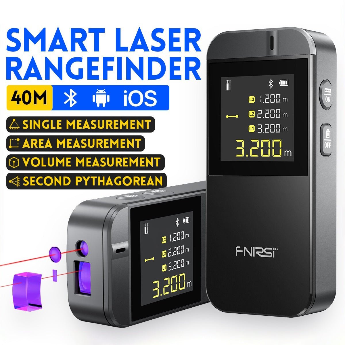 FNIRSI IR40 smart laser distance meter - view 2