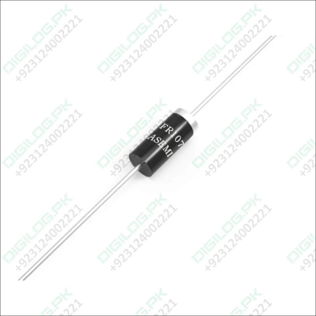 FR107 diode: black cylindrical fast recovery rectifier with silver leads