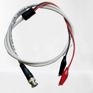 Function Generator Cable Or BNC To Alligator Cable - a white cable with a BNC connector on one end and red and black alligator clips on the other.