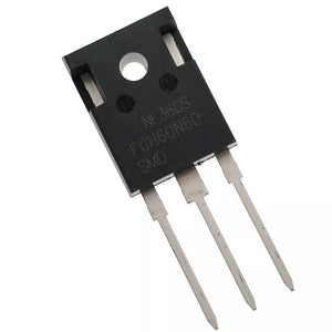 G60N60 IGBT Compact TO-247 - a black, three-pin electronic transistor component with FGH60N60 printed on its front surface.