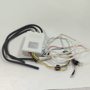 Gas Stove Double Igniter With Temperature Control Display pulse igniter Geyser kit - white rectangular control box with attached black and white wires.