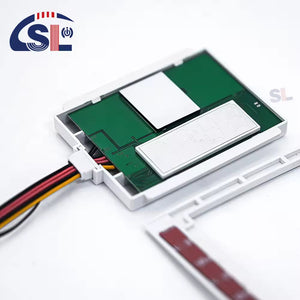 Handy DC12V 5A 60W Single Button Mirror Touch Sensor Switch With Time Temperature Display Screen Touch Sensor Switch For Mirrors - the white plastic housing, green circuit board, multi-colored wiring harness, and display module.