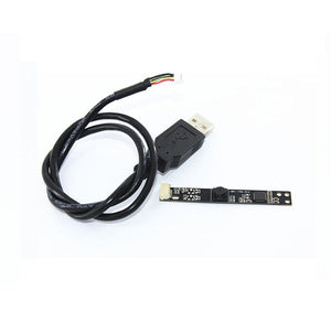 Hbv-1705 S1.0 Fixed Focus Camera Module - shown with a black circuit board, a small camera lens, a white connector, and a black USB cable.