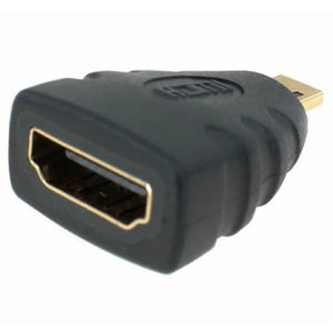 HDMI Female To Micro HDMI Male Converter Adapter For Raspberry Pi 4 - a black adapter with a female HDMI port on one end and a male connector.