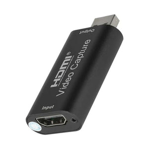 HDMI To USB 2.0 Converter HDMI Video Capture Card For Windows Android Macos - a black, rectangular device with an HDMI input port on one end and a USB connector on the other.