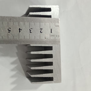 Hot Aluminum Alloy Heatsink Cooling Pad For High Power LED IC Chip Cooler Radiator Heat Sink For LED COB Light - a close-up of the silver metal radiator being measured by a metal ruler against a white background.