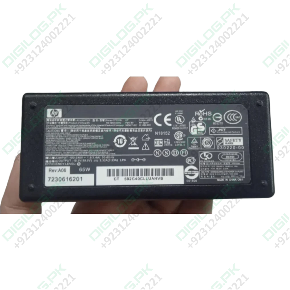Original HP 19.5V 3.33A 65W AC adapter with power cable