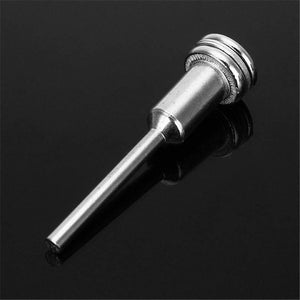 Hss Circular Saw Blade Set For Metal & Dremel Rotary Tools - a close-up of a silver-coloured metal mandrel with a threaded top and a smooth shank.