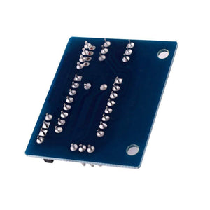 Hw-434 A4988 DRV8825 Stepper Motor Driver Control Panel Board Expansion Shield Board Module For 3d Printer - the blue underside of the PCB with multiple soldered pin headers and two mounting holes.