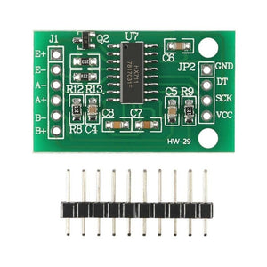HW29 Hw 29 HX711 Weighing Sensor Load Cell Amplifier Module Analog To Digital Converter Pressure Sensor - a green rectangular circuit board with electronic components and a separate 10-pin header strip below it.
