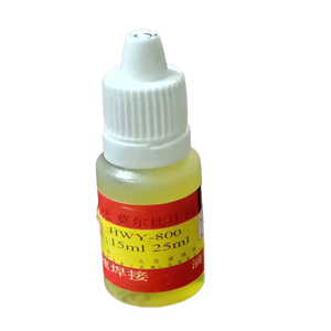 Hwy-800 15ML Flux - a small, clear plastic dropper bottle filled with yellow liquid, featuring a white cap and a red label with printed text.