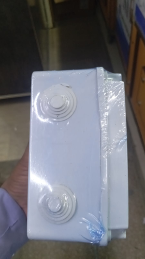 Circuit box / junction box side view with circular cable-entry sections