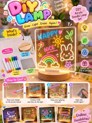 DIY Light-Up Acrylic Drawing & Message Board 15cm x 15cm