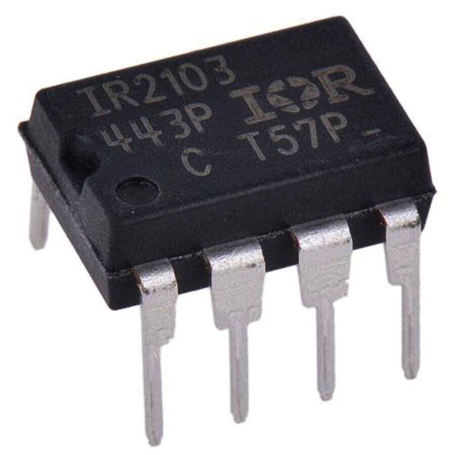 IR2103 Half-bridge Driver - a black 8-pin integrated circuit chip with metallic pins, shown from an angled perspective.