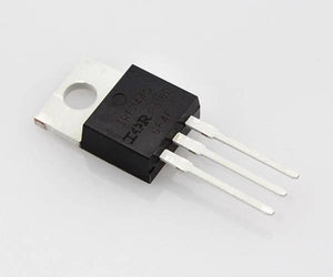 IRFZ44N Power MOSFET Refurb - shown as a black, three-pin electronic component with a silver metal mounting tab on a white background.