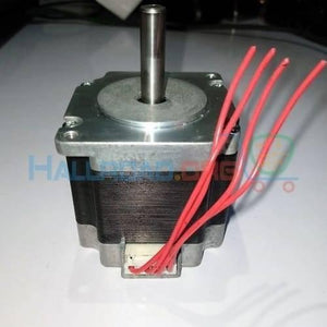 Japanese NEMA23 2.2A Stepper Motor Compatible With TB6560, DRV8825 Torque 9.69 Kg.cm - a silver metal shaft, a square black body, and four red wires connected to a white plastic port.