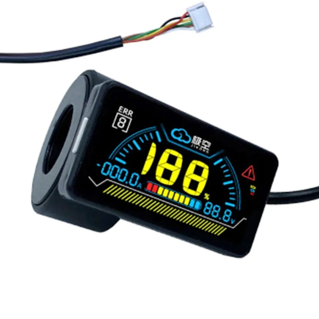Jk Smart BMS Jk BMS Accessory 2.0 Inches LCD Power Board Display With O Ring - a black, rectangular digital screen with a colorful interface, attached to a cable with a white connector.