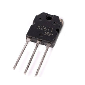 K2611 MOSFET Transistor - a black three-pin electronic component with the text "K2611 625" printed on its front surface, isolated on a white background.
