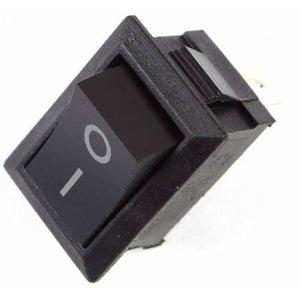 KCD1 Spst Rocker Switch Mini Boat Switch 10A 125V 6A 250V Press Button Rocker Switch - a small rectangular black plastic boat switch with a single rocker button marked with a white circle and line symbol.