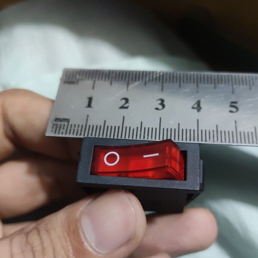 KCD3-104N Red Light 3pin Spst On And Off Rocker Switch - its length in millimeters.