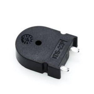KDS-22P Piezo Buzzer u Shaped Audio Indicator 22mm x 7.0mm - a black U-shaped audio indicator with two metal pins and the model number printed on the side.