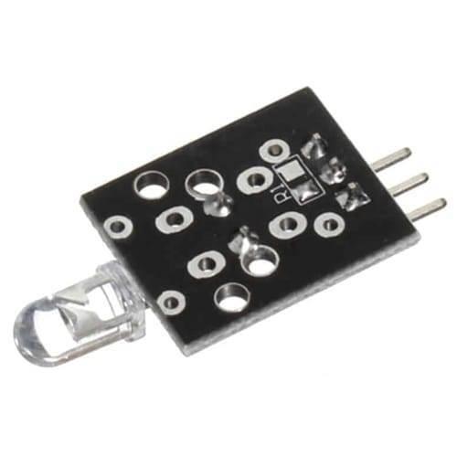 Ky 005 Infrared Transmit Sensor Module Hw-483 Hw 483 - a black rectangular circuit board with a clear LED and three metal connector pins.