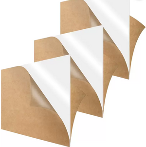 Lahore Only Acrylic Sheet (12IN x 16IN) 3mm Thickness | Multi-Purpose Acrylic Panel - Digilog.pk - three rectangular acrylic panels with brown protective paper peeling off the white surface.