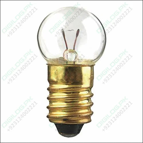Lahore Only E10 Mini Bulb Miniature Small Light Bulb For Student Experiment Bulbs - round clear glass light bulb with a gold-coloured threaded metal base and a single visible filament.