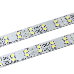 Lahore Only White LED Strip SMD White Color Ultra Thin LED Hard Aluminum Profile - a close-up of two parallel white rigid LED strips with SMD chips.