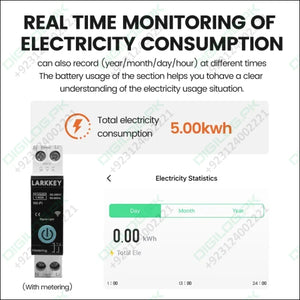 LARKKEY Programmable Wifi Breaker TUYA Smart Circuit Breaker Power Metering Over Current Under Voltage Protection DIN