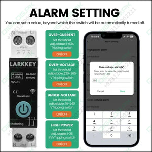 LARKKEY Programmable Wifi Breaker TUYA Smart Circuit Breaker Power Metering Over Current Under Voltage Protection DIN