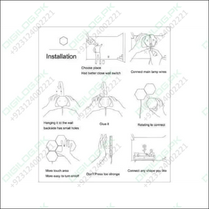 Green Touch Light Wall Mount Magnetic Modular (1pc)