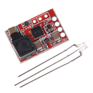 LiFePO4 TP5000 Lithium Iron Phosphate Battery Charger 3.2V Cell Charger - a red rectangular circuit board with electronic components and a two-pin LED indicator.