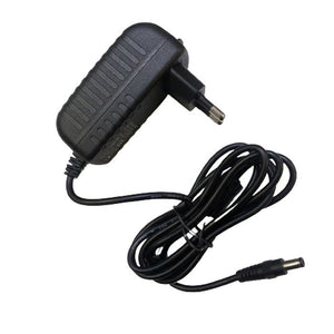 Liitokala 12V 2A 18650 Lithium Battery Charger With DC Plug - shown as a black wall-plug power adapter with a long black cable ending in a cylindrical DC connector.