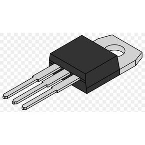 LM7809 / 7809 Voltage Regulator - shown as a black electronic component with three metal pins and a mounting tab with a hole.
