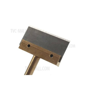 Metal Blade With Handle Replacement For Electric Degumming Glue Remover Tool - a flat, rectangular metal blade attached to a brass handle.