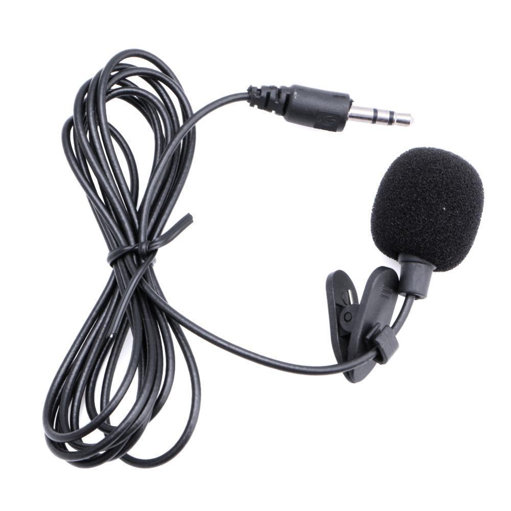 Mic Microphone 3.5mm For Dslr Other Equipment Youtube Black - lapel microphone with a foam windscreen, a mounting clip, and a 3.5mm jack.