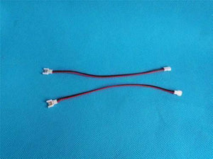 Mini Micro JST2.0 Losi 2.0mm 2-pin Connector Plug Male Female With Wire - two pieces of red and black wire with white male and female connectors on a blue background.