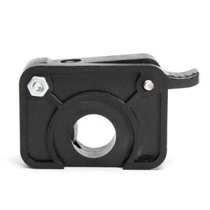 MK8/9 Dual Extruder Feed Device Part For 3d Printer 1.75mm Filament - 1( Right Side) - a black plastic extruder component with a metal nut and lever.