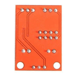 NE555 Pulse Frequency Duty Cycle Adjustable Module Square Wave Signal Generator - the bottom side of the rectangular red printed circuit board.