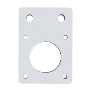 NEMA 17 42mm Stepper Motor Mount Flat Bracket Alloy Plate CNC 3d Printer Parts - a silver rectangular alloy plate featuring a large central circular cutout and six mounting holes.