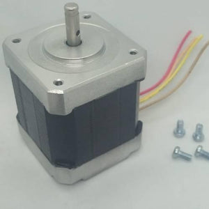 NEMA 17 Stepper Motor: Bipolar 1.8 Degree, 1.6 Ohm For 3d Printer Robotics 4 Wire - a silver metal shaft, a square black body with four colored wires, and four small mounting screws placed to the side.