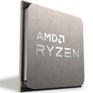 On Demand AMD Ryzen R9 5950X Processor 16 cores and 32 threads CPU for Gaming & Content Creation - a silver-coloured square CPU with rounded corners and the AMD Ryzen logo engraved on the top surface.