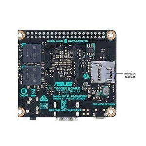 On Demand Asus Sbc 2GB Tinker Board Motherboard Soc 1.8GHz Quad Core CPU RK3288 - a black square circuit board showing a microSD card slot, various integrated chips, and a GPIO header row.