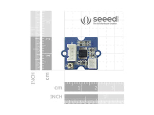 On Demand Grove GSR Sensor - Galvanic Skin Response Sensor - a blue square circuit board with a white 4-pin connector, a 2-pin connector, and a small potentiometer, shown against a grid.