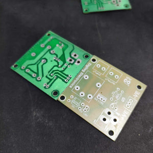 Only PCB For DIY PIR Motion Sensor Switch - a green rectangular circuit board with labeled component footprints, input/output pads, and power terminals.