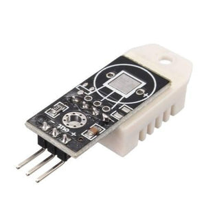 Original DHT22 Sensor Module Digital Temperature And Humidity Sensor Module AM2302 - a white plastic sensor housing mounted on a black circuit board with three metal pins protruding from one end.