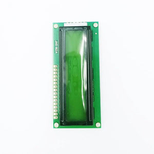 Original Jhd Green 1602 LCD 16x2 Character LCD Arduino Display For Arduino - rectangular circuit board with a black display frame and 16 pin connectors.